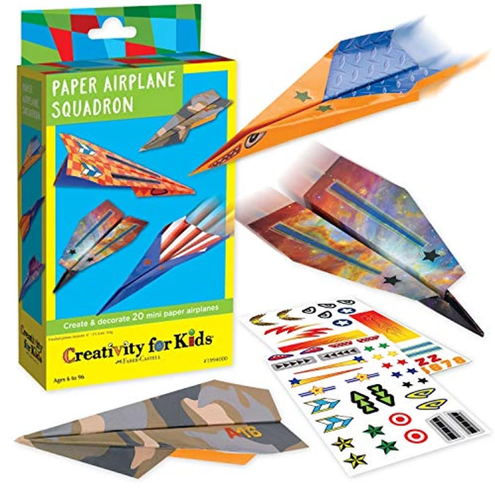 Creativity for Kids Paper Airplane Squadron - Create 20 Paper Airplanes, Mini Craft Kit for Boys, Great Spring Crafts and Gift for Boys, Kids Activities (Ages 6+) by Creativity for Kids - Used - Very Good condition