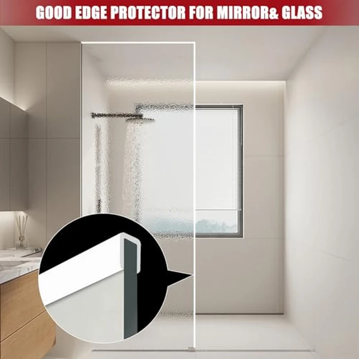 Rubber Edge Trim, Flexible Self-Adhesive U Shaped Peel and Stick Edge Banding, 3/8"(9.5mm) Wide U Channel Edge Protector, Baby Proof Edge Guards for Woods, Plywood, Furniture, 20Ft, White by YANRUIPRO - Image 6