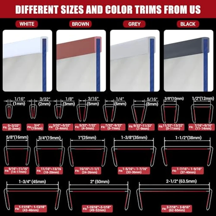 Rubber Edge Trim, Flexible Self-Adhesive U Shaped Peel and Stick Edge Banding, 3/8"(9.5mm) Wide U Channel Edge Protector, Baby Proof Edge Guards for Woods, Plywood, Furniture, 20Ft, White by YANRUIPRO - Image 7