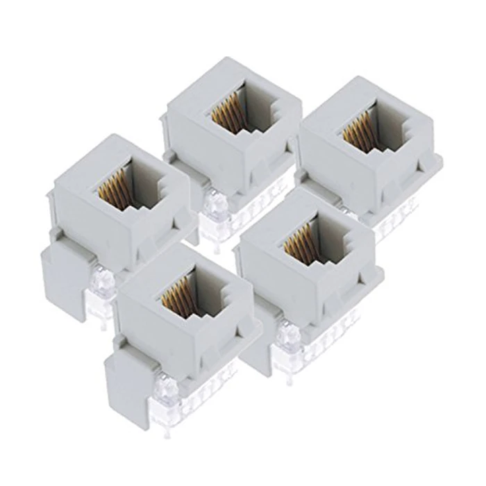 Legrand - OnQ Telephone Keystone Jack RJ25, Male to Male Connector, Universal Keystone Connector for Phone Connections, Rear Mount Snap-In Keystone Design, White, 5 Count, F9042WHV5 by On-Q - Used - Like New condition - US$7.76