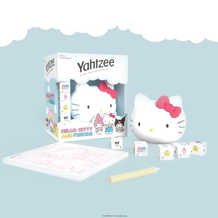 YAHTZEE: Hello Kitty and Friends, Collectible Head Dice Cup, Classic Family Dice Game, Officially Licensed Sanrio Game & Merchandise by USAOPOLY - Image 3