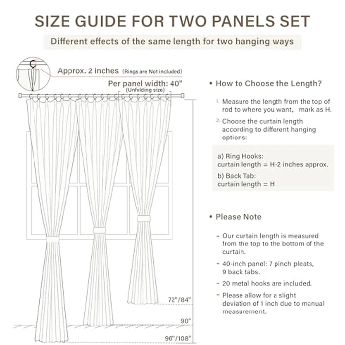 CAPALOCA Pinch Pleated Curtains Blackout, Linen Blackout Curtains 120 inches Long 2 Panels Set for Bedroom, Thermal Insulated Pinch Pleated Drapes for Living Room, 40" W x 120" L (Pack of 2), Black by CAPALOCA - Image 9