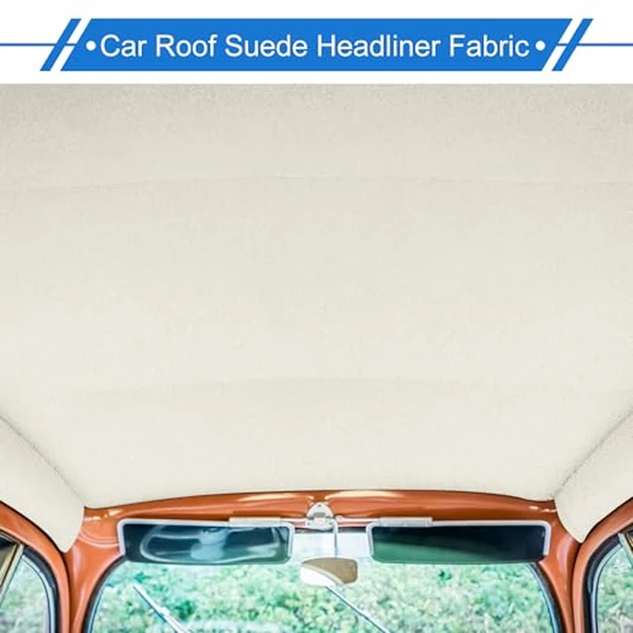 VekAuto Headliner Fabric 80" L x 60" W Interior Trim DIY Roof Repair Replacement for Car Truck RV SUV Boat Automotive Suede Fabric White by VekAuto - Image 2