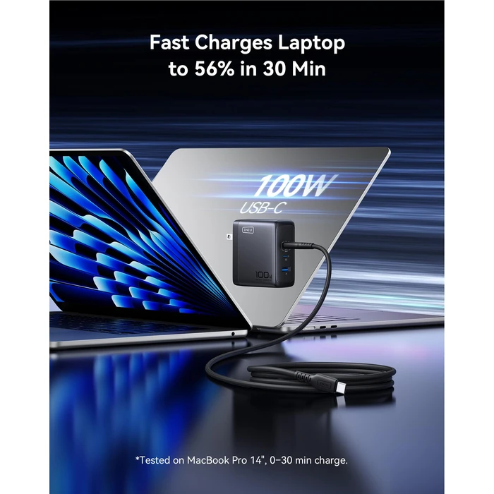INIU USB C Charger Block, 100W GaN Fast Charging, 3-Port Compact Foldable Travel Charger with Type C Cable, Power Adapter for Mac Book Air Pro 15 14 M3, iPhone 17 16 Pro Max Samsung S26 S24, Switch 2 by INIU - Image 3