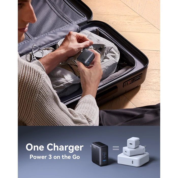 INIU USB C Charger Block, 100W GaN Fast Charging, 3-Port Compact Foldable Travel Charger with Type C Cable, Power Adapter for Mac Book Air Pro 15 14 M3, iPhone 17 16 Pro Max Samsung S26 S24, Switch 2 by INIU - Image 5