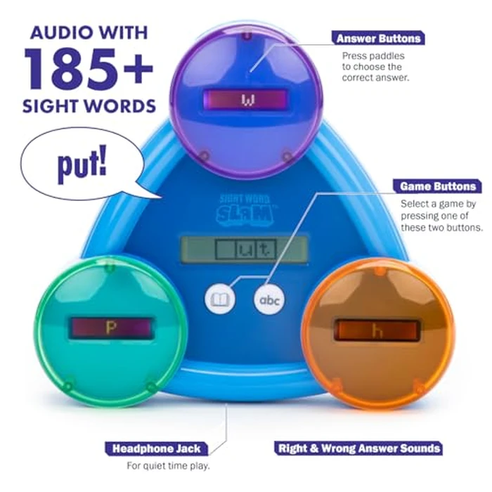 Educational Insights Sight Word Slam - Kindergarten Learning Activities, Sight Word Games, Electronic Phonics Flash Cards, Reading Games for Kids 5-7, Learn to Read CVC Words, Literacy Development by Educational Insights - Image 5