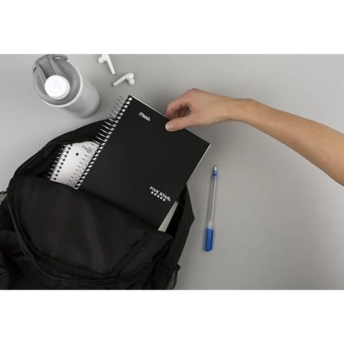 Five Star 5-Subject Spiral Notebook, 6" x 9.5" Sheet Size 300 Pages/150 Sheets, Black Cover, 1 Notebook (840033) by Five Star - Image 4
