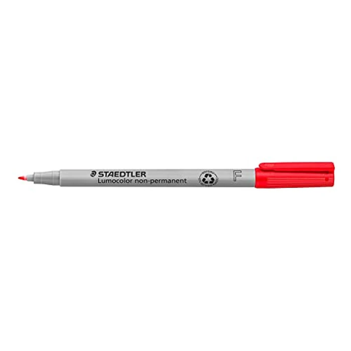 Staedtler Lumograph Non-Permanent Wet Erase Marker Pens, Fine Tip Refillable Colored Marker, Red, 315-2 by Staedtler - Image 2