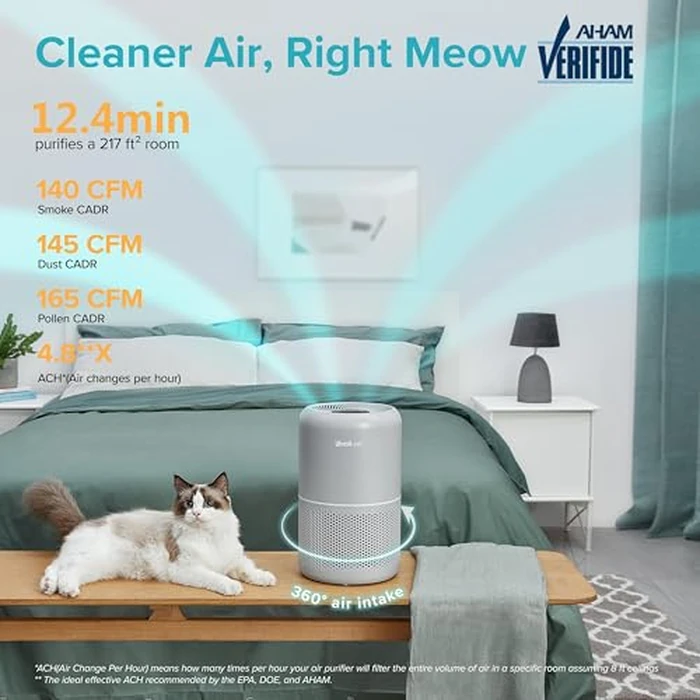 Levoit Air Purifiers for Pets in Bedroom Large Room, AHAM VERIFIDE, Efficient Filter for Pet Dander Odors, Purificateur d'air Captures Smoke, Dust, Pollen, Pet Lock and Sleep Mode, Core P350-P by Levoit - Image 3