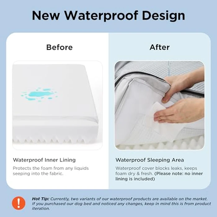 Bedsure L Plus Cooling Dog Bed for Large Dogs - Orthopedic Dog Cat Cooling Bed Washable, Big Comfort Dogs Couch Sofa with Waterproof Removable Cover, Pet Bed with Nonskid Bottom, Cooling Grey, 38" by Bedsure - Image 6