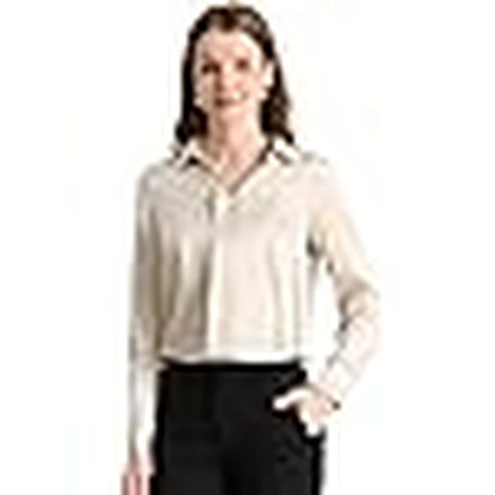 Allegra K Women's Silk Top Elegant V Neck Satin Blouse Long Sleeve Dressy Business Shirt Work Tops 2025 X-Large Apricot by Allegra K - Image 3