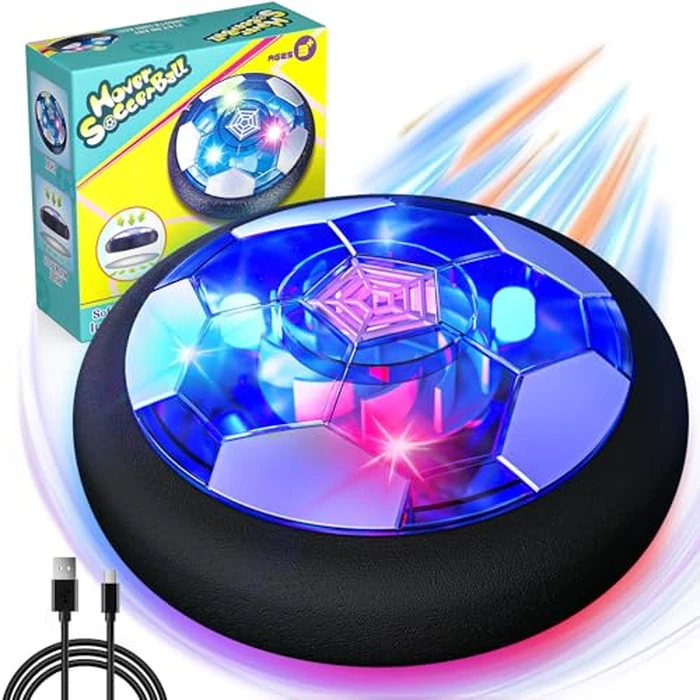 Freecat Rechargeable Hover Soccer Ball for Kids - Boy Birthday Gifts Age 6, 7, 8, 9, 10, 11, 12 Year Old, Indoor Light-Up Air Power Floating Soccer Ball Boy Toys for Kids Age 4-6, 6-8, 8-12 by freecat - Used - Like New condition
