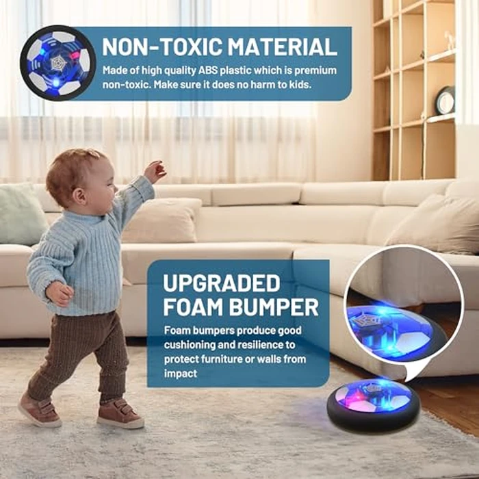 Freecat Rechargeable Hover Soccer Ball for Kids - Boy Birthday Gifts Age 6, 7, 8, 9, 10, 11, 12 Year Old, Indoor Light-Up Air Power Floating Soccer Ball Boy Toys for Kids Age 4-6, 6-8, 8-12 by freecat - Image 3