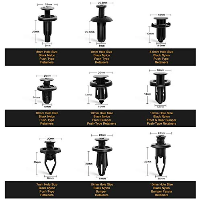 GOOACC 190 Pcs Car Retainer Clips & Fastener Remover - 18 Most Popular Sizes & Applications Auto Push Pin Rivets Set -Door Trim Panel Clips for Toyota, Honda, Nissan, Mazda - Bonus Fastener Remover by GOOACC - Image 3