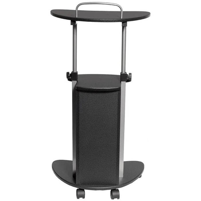 Techni Mobili Sit-to-Stand Rolling Adjustable Height Laptop Cart with Storage - Black by Techni Mobili - Image 4