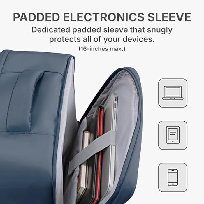 U.S. Traveler Vista Way 3-Piece Travel Set, 21-Inch Carry-on Hardside with TSA Lock, 18-Inch Travel Backpack with Laptop Sleeve, Toiletry Bag, Navy by U.S. Traveler - Image 4