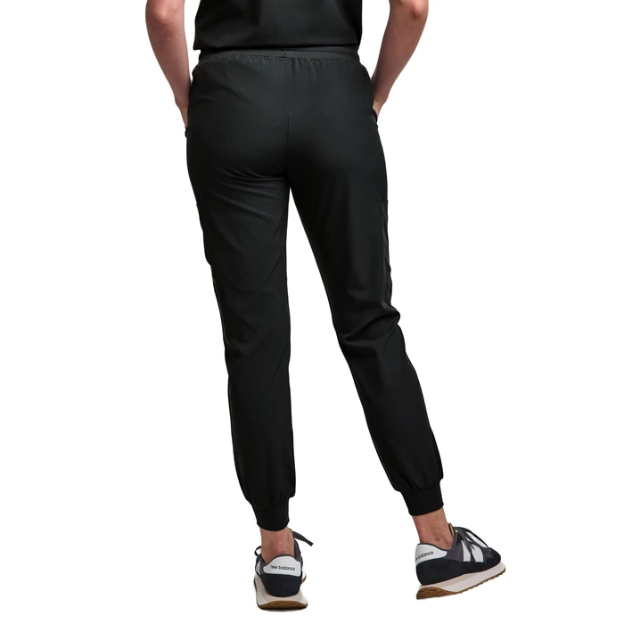 Green Town Scrubs for Women Scrub Set - Jogger Pant and Tuck-In V-Neck Top, 5 Pockets, Yoga Waistband, Nursing Uniform-Black-Small by Green Town - Image 5