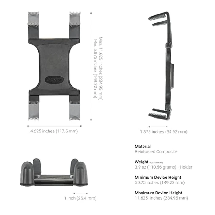 Arkon Heavy Duty C Clamp Tablet Mount for Tripods Carts Tables Desks for iPad Air 2, iPad 4/3/2 Galaxy Note Tab Pro (TABRM086) by ARKON - Image 6