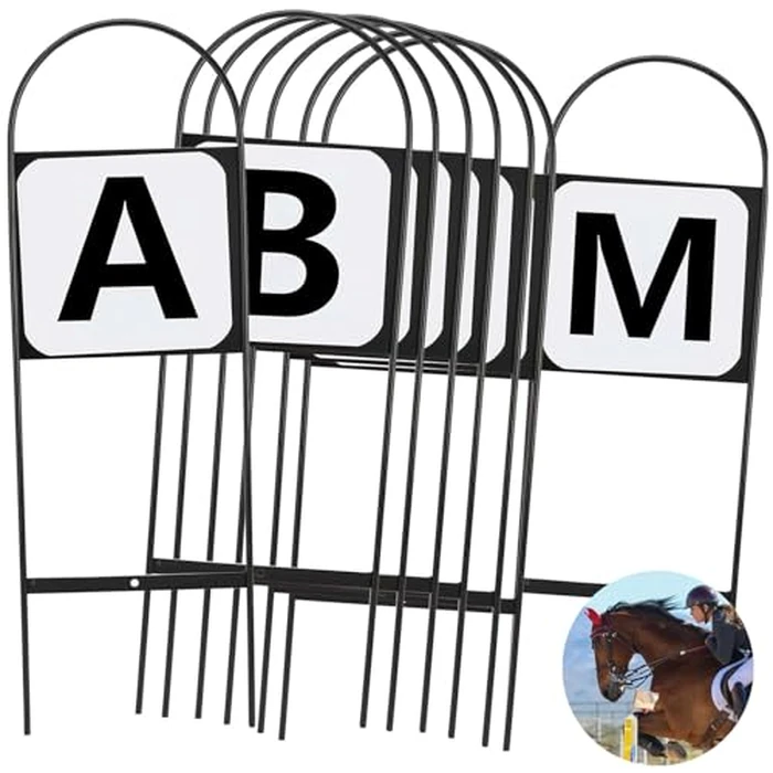 HDYEGY 4Pcs Dressage Letters Arena Markers,Metal Dressage Arena Letters Dressage Equipment for Equestrian Athletes and Events Includes Letters P,R,S,V by HDYEGY - Image 1