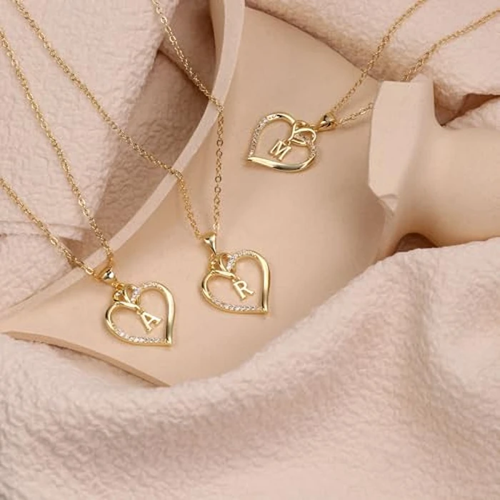 STORUP Heart Initial Necklaces for Women, Heart Initial S Pendant Necklace Dainty Heart Necklaces 14K-Gold-Plated Heart Necklaces for Women Jewelry for Women Gifts by STORUP - Image 5