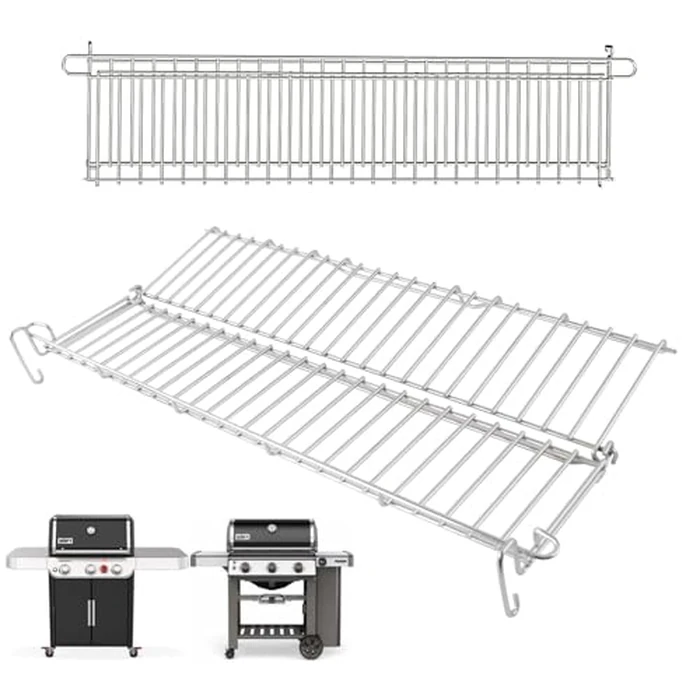 PETKAO 66044 Grill Warming Rack for Weber GS4 Genesis II 300 Series, Genesis II E310 E315 E320 E330 E335 S315 Grill Parts,Upgrade Two-sided Rack Replacement Parts for Weber Genesis 2 Grill Accessories by PETKAO - Used - Very Good condition - US$34.93
