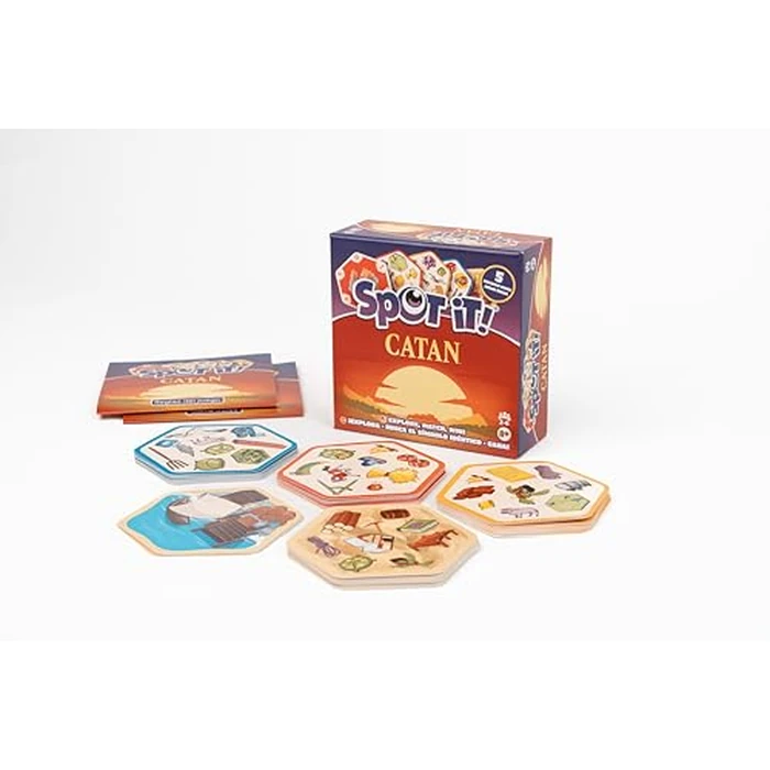 Spot It! - Catan (Bilingual French/English) - Card Games - Reflex/Party - Master the Island of Catan - Ages 6+ - 2 to 8 Players - Under 15 Minute Playtime - Made by Asmodee by Zygomatic - Image 2