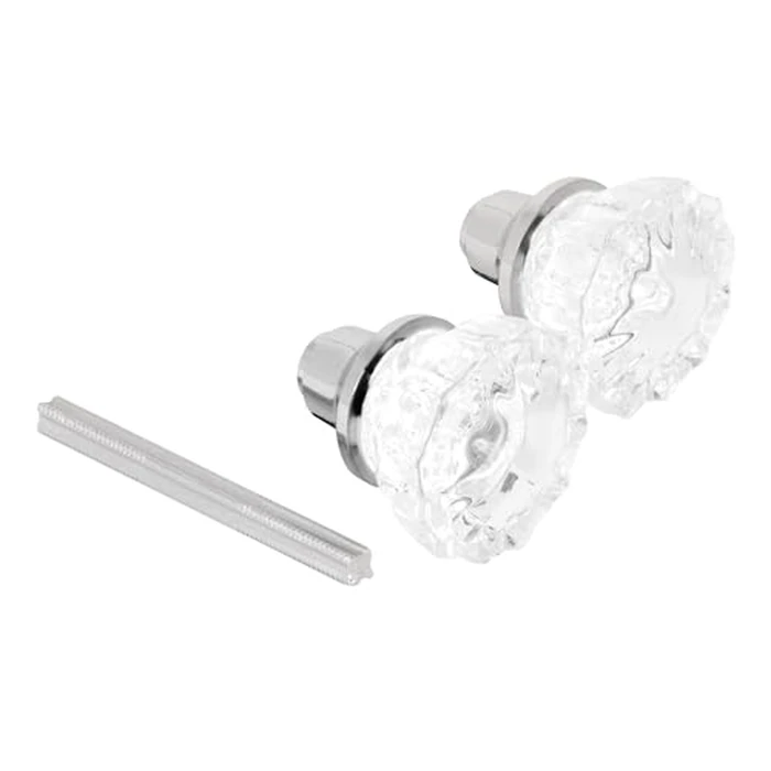 Prime-Line E 28314 Mortise Style Fluted Glass Door Knobs - Perfect for Replacing Broken Antique Lock Sets on Interior Doors, Features 2 in. Outside Diameter Knobs, Chrome Plated (Single Pack) by Prime-Line - Image 1