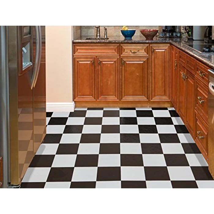 Tivoli Self Adhesive Vinyl Floor Tiles, 45 Tiles - 12" x 12", Black & White - Peel & Stick, DIY Flooring for Kitchen, Dining Room, Bedrooms, Basements & Bathrooms by Achim Home Decor by ACHIM - Image 2