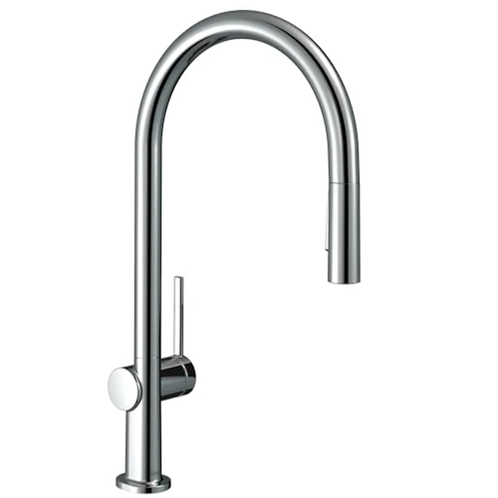 hansgrohe Talis N Chrome High Arc Kitchen Faucet, Kitchen Faucets with Pull Down Sprayer, Faucet for Kitchen Sink, Magnetic Docking Spray Head, Chrome 72857001 by hansgrohe - Used - Like New condition