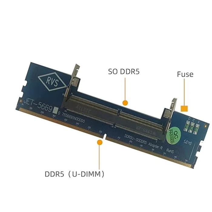 Mustpoint Laptop DDR5 RAM to SO DDR5 U-DIMM Desktop Adapter Card, Memory Tester SO DDR5 to DDR5 U-DIMM Converter (Blue) by Mustpoint - Image 2