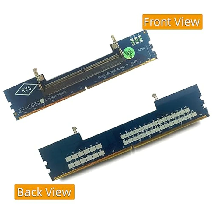 Mustpoint Laptop DDR5 RAM to SO DDR5 U-DIMM Desktop Adapter Card, Memory Tester SO DDR5 to DDR5 U-DIMM Converter (Blue) by Mustpoint - Image 3