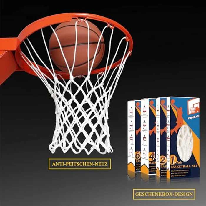 ProSlam Premium Quality Professional Heavy Duty Basketball Net Replacement - All Weather Anti Whip, Fits Standard Indoor or Outdoor Rims(Professional Standard Size, White) by ProSlam - Image 6