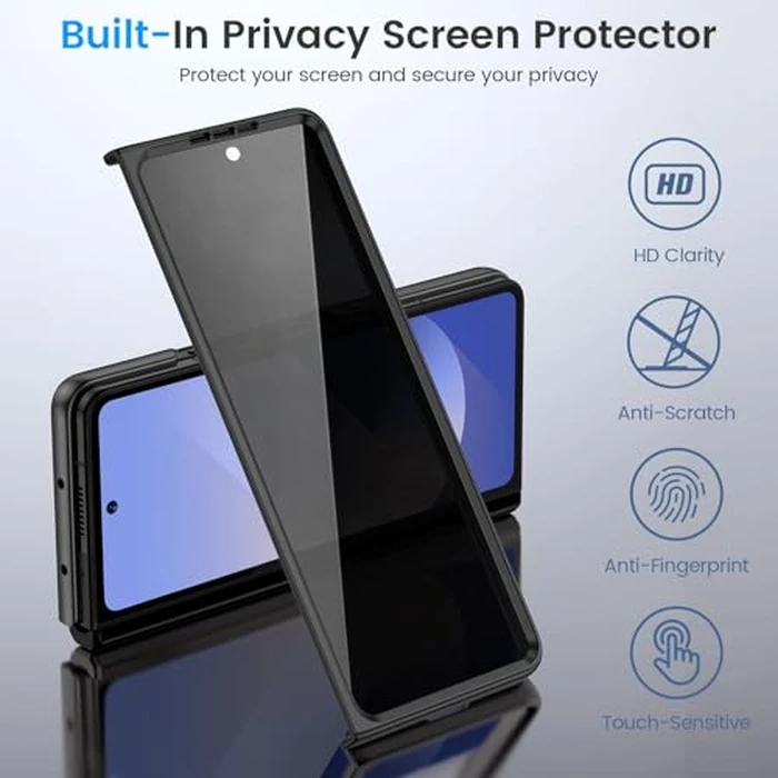 Ruky Magnetic Case for Z Fold 6, with Privacy Screen Protector, Z Fold 6 Case [Compatible with MagSafe], Slim Thin Protective Full Body Phone Cover for Samsung Galaxy Z Fold 6 5G, Black by Ruky - Image 3