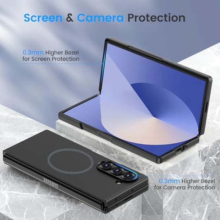 Ruky Magnetic Case for Z Fold 6, with Privacy Screen Protector, Z Fold 6 Case [Compatible with MagSafe], Slim Thin Protective Full Body Phone Cover for Samsung Galaxy Z Fold 6 5G, Black by Ruky - Image 6