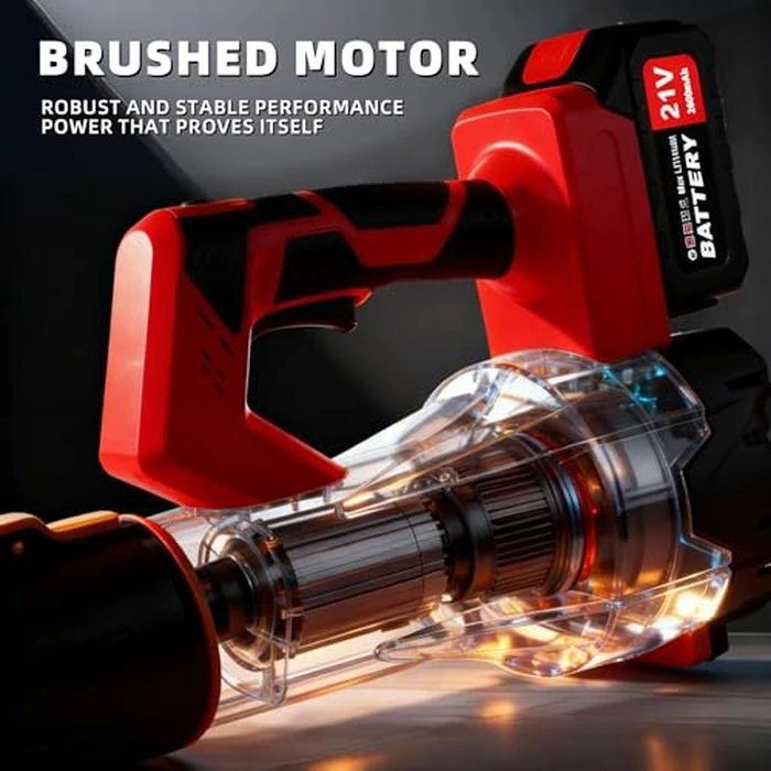 650CFM Cordless Leaf Blower,21V Electric Leaf Blower with 2 * 2.6Ah Battery & Charger,Electric 6-Speed Power Handheld Blower for Lawn Care,Yard, Garden, Patio & Outdoor by SIEARPUORL - Image 4