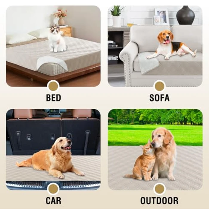 H.VERSAILTEX Sectional Couch Covers, 100% Waterproof Sofa Covers for Pets and Kids, Machine Washable Furniture Protector for Dogs (40x50 Inch, French Oak/Beige) by H.VERSAILTEX - Image 7