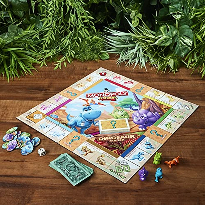 Hasbro Gaming Monopoly Junior Dinosaur Edition Game | Kids Board Games with Dino-Themed Toy Tokens | 2-4 Players for Boys & Girls | Ages 5+ (Amazon Exclusive) by Monopoly - Image 4