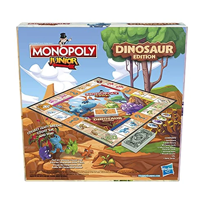 Hasbro Gaming Monopoly Junior Dinosaur Edition Game | Kids Board Games with Dino-Themed Toy Tokens | 2-4 Players for Boys & Girls | Ages 5+ (Amazon Exclusive) by Monopoly - Image 9