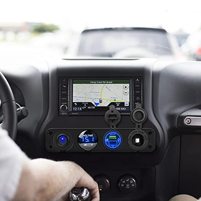 Nilight 4 in 1 ON/Off Charger Socket Panel PD Type C and QC 3.0 USB Power Outlet LED Voltmeter Cigarette Lighter Rocker Toggle Switches for Truck Car Boats RV by Nilight - Image 7