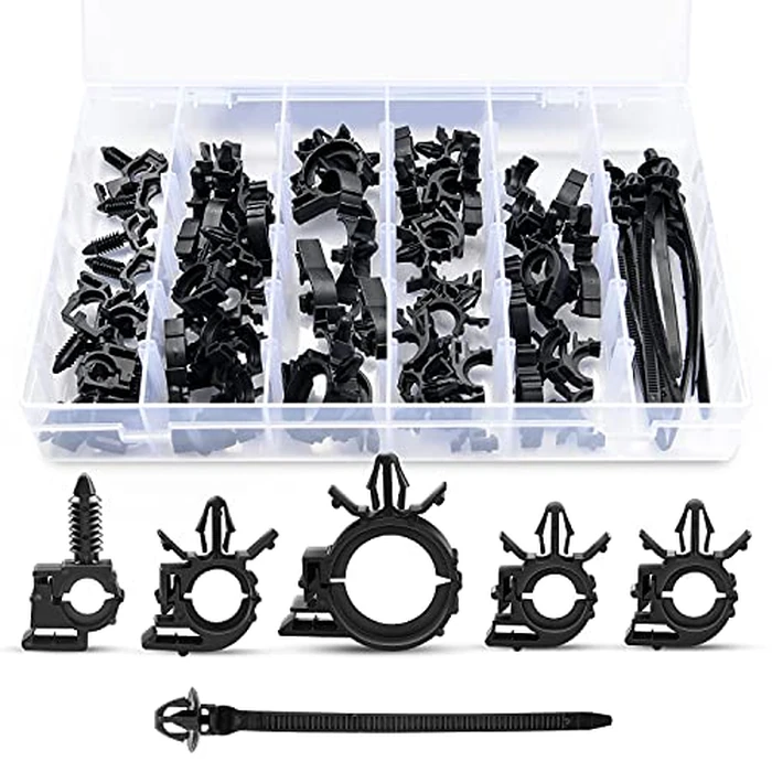 GOOACC 60Pcs Car Wire Loom Routing Clips Assortment - 6 Different Sizes Universal Wiring Harness Routing Clip Replacement Parts for Honda GM Mazda by GOOACC - Image 2