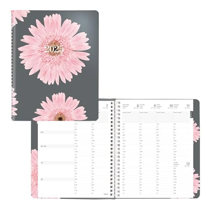 Blueline(R) 2025 Timanager(R) Planifi-Action(R) Pink Weekly/Monthly Planner, Appointment Book, 13 Months, December to December, Twin-Wire Binding, 8.5" x 6.75", Pink Daisy, Bilingual (CBBM2.PNK-25) by BLUELINE - Used - Very Good condition - CA$5.19