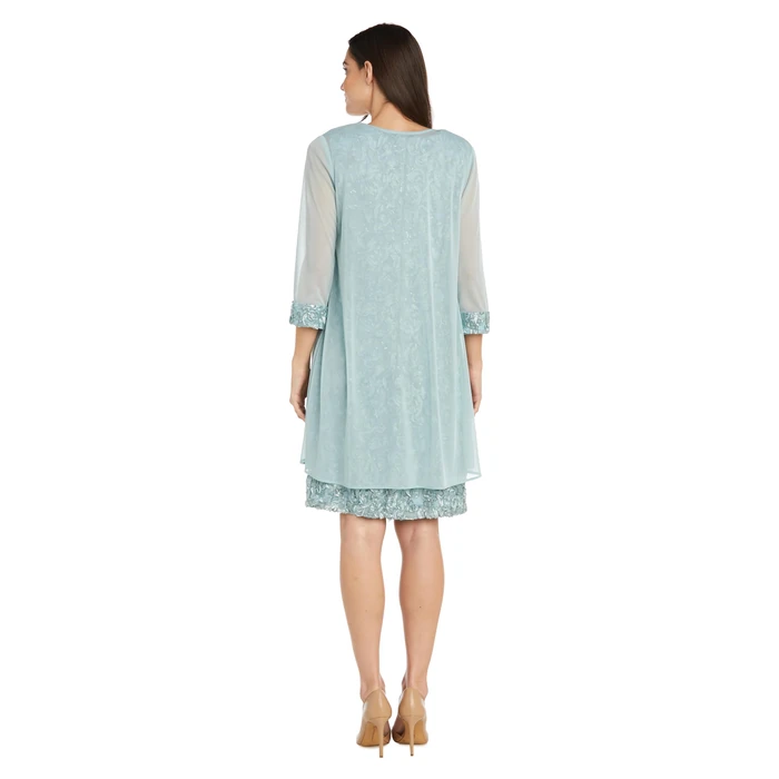 R&M Richards Women's Lace Sheath Dress W/Beaded Neckline & Draped Chiffon Jacket by R&M Richards - Image 2