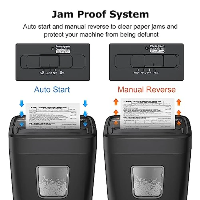Bonsaii Paper Shredder, 8-Sheet Crosscut Home Office Shredder with 4.2 Gallon Bin, P-4 Security Level Document Shredder Shred Credit Card/Mail/Staple/Clip (C261-C Updated) by bonsaii - Image 5