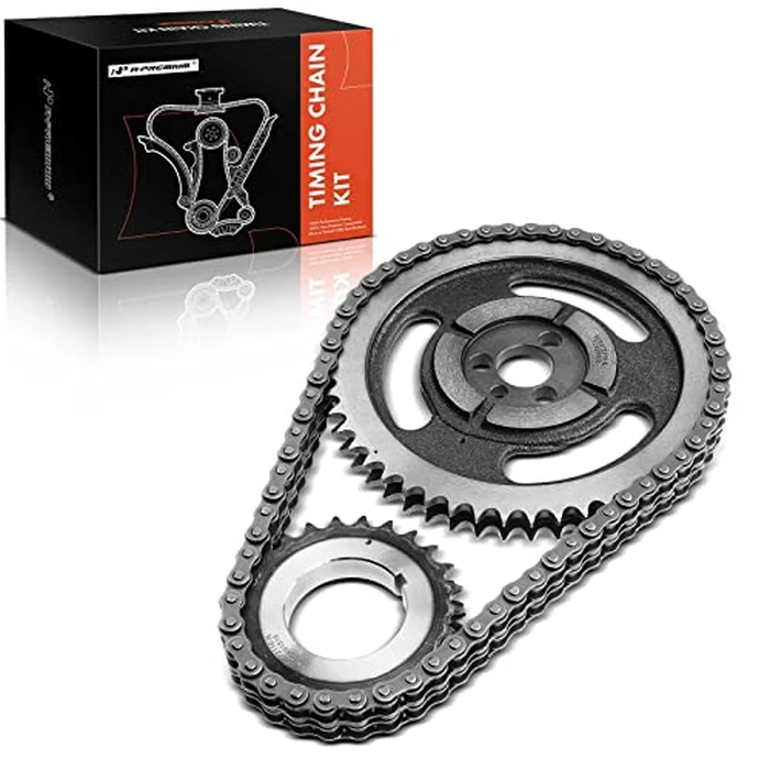 A-Premium Engine Timing Chain Kit W/Sprocket [fits OHV, 8Cyl] Compatible with Chevy & GMC, fits Camaro, Chevelle, Jimmy, Biscayne & C,G,K,R,P, Class C20 G20 P35 K1500 Suburban, Sprint, Nova, B6000 by A-Premium - Image 1