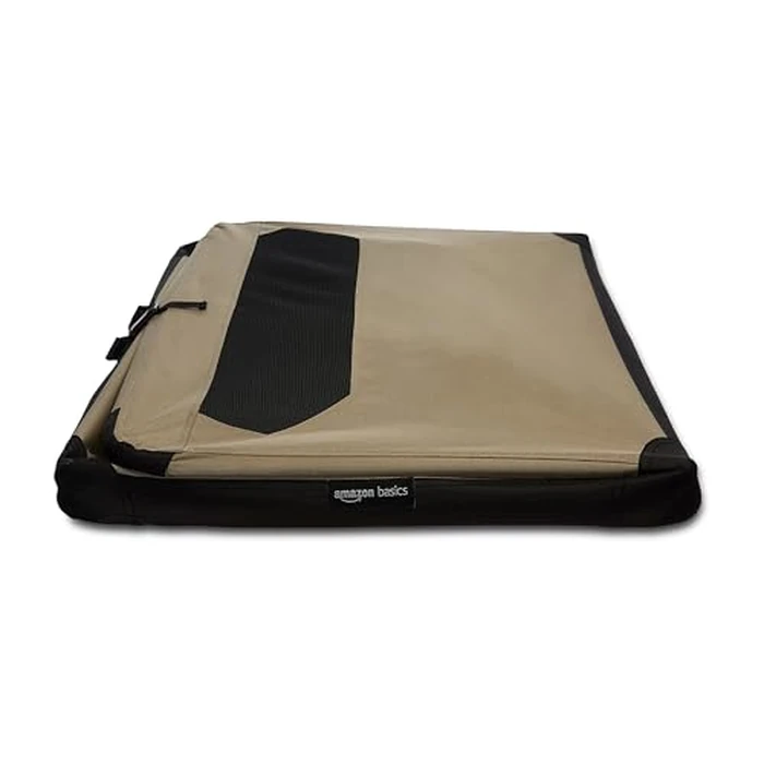 Amazon Basics Folding Soft Crate for Cat, Dog, Rabbit, Portable and Collapsible, 91cm, Tan,91.4cm L x 61.0cm W x 61.0cm H by Amazon Basics - Image 5