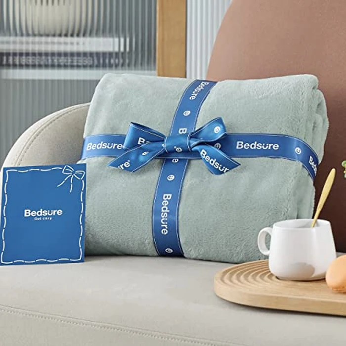 Bedsure GentleSoft Fleece Throw XL Blanket Sage Green - 300GSM Soft Lightweight Plush Cozy Blankets for Bed, Sofa, Couch, Travel, Camping, 50x70 inches by Bedsure - Image 7