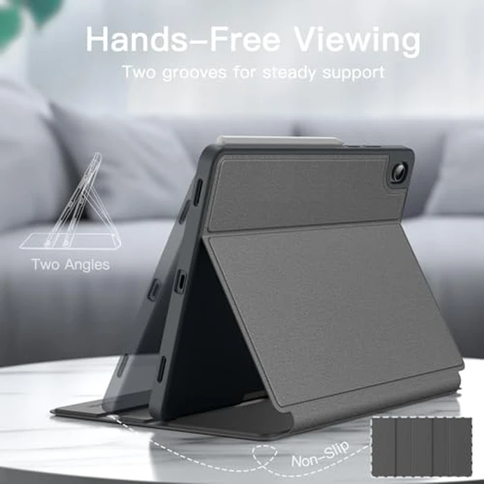 JETech Case for Samsung Galaxy Tab S11 with S Pen Holder, Slim Folio Stand Protective Tablet Cover, Multi-Angle Viewing, Auto Sleep/Wake (Gray) by JETech - Image 3