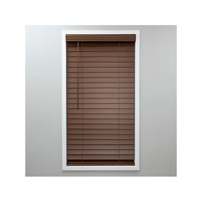 Eclipse 2in. Faux Wood Blinds, 37.5"W x 72"L in Dark Oak - Cordless Window Blinds, Certified Safe for Children & Pets, Light Filtering, Wand Tilt and Smooth Easy Operation, Window Shades for Home by Eclipse - Used - Very Good condition - US$63.76