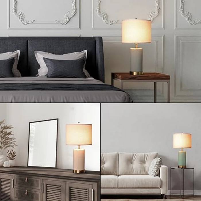 O’Bright Dune - Battery Powered Table Lamp, Rechargeable Cordless Ceramic Lamp, Full-Size 24 Inch Height, 4-Level Dimming, Smart Safety Protection, Type-C Fast Charging, LED Bulb Included, Cream White by O'Bright - Image 6