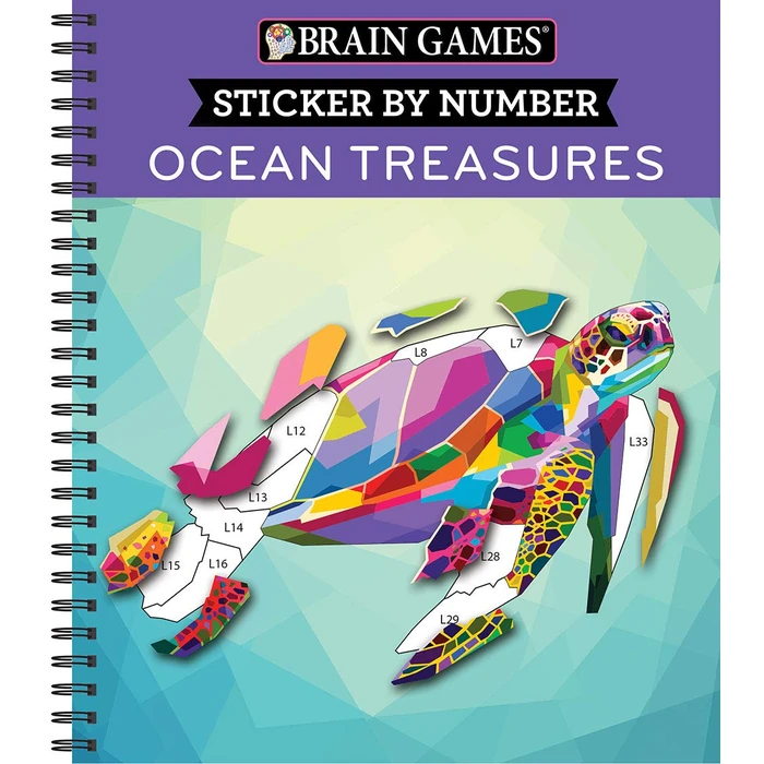Brain Games - Sticker by Number: Ocean Treasures (13 Images to Sticker) by Publications International, Ltd. - Image 1